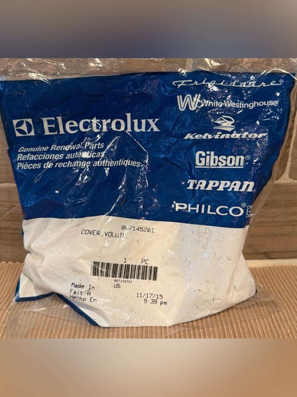 Genuine Frigidaire Electrolux Dishwasher Volute Cover Pump Support 807145201 NIP